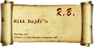 Rikk Baján névjegykártya